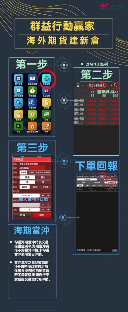 群益行動贏家-海外期貨建新倉